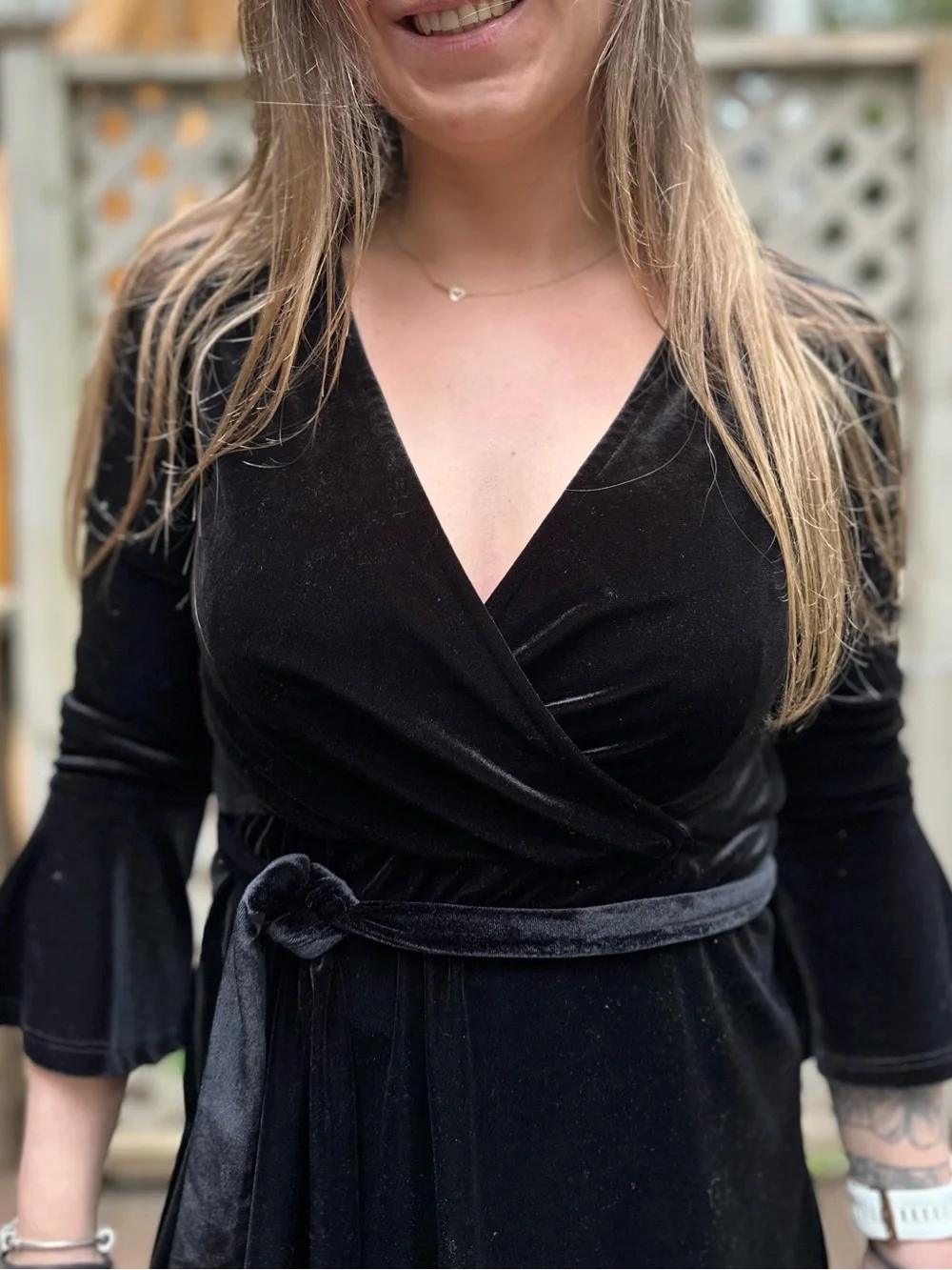 Classic Black Velvet Dress - Women's - Picture 7 of 8
